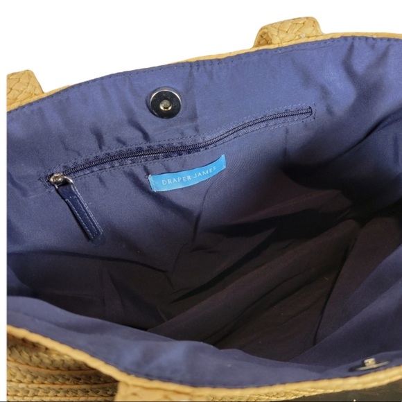 DRAPER JAMES Everyday Straw Bag with Floral Scarf Tie NWT - Picture 6 of 6